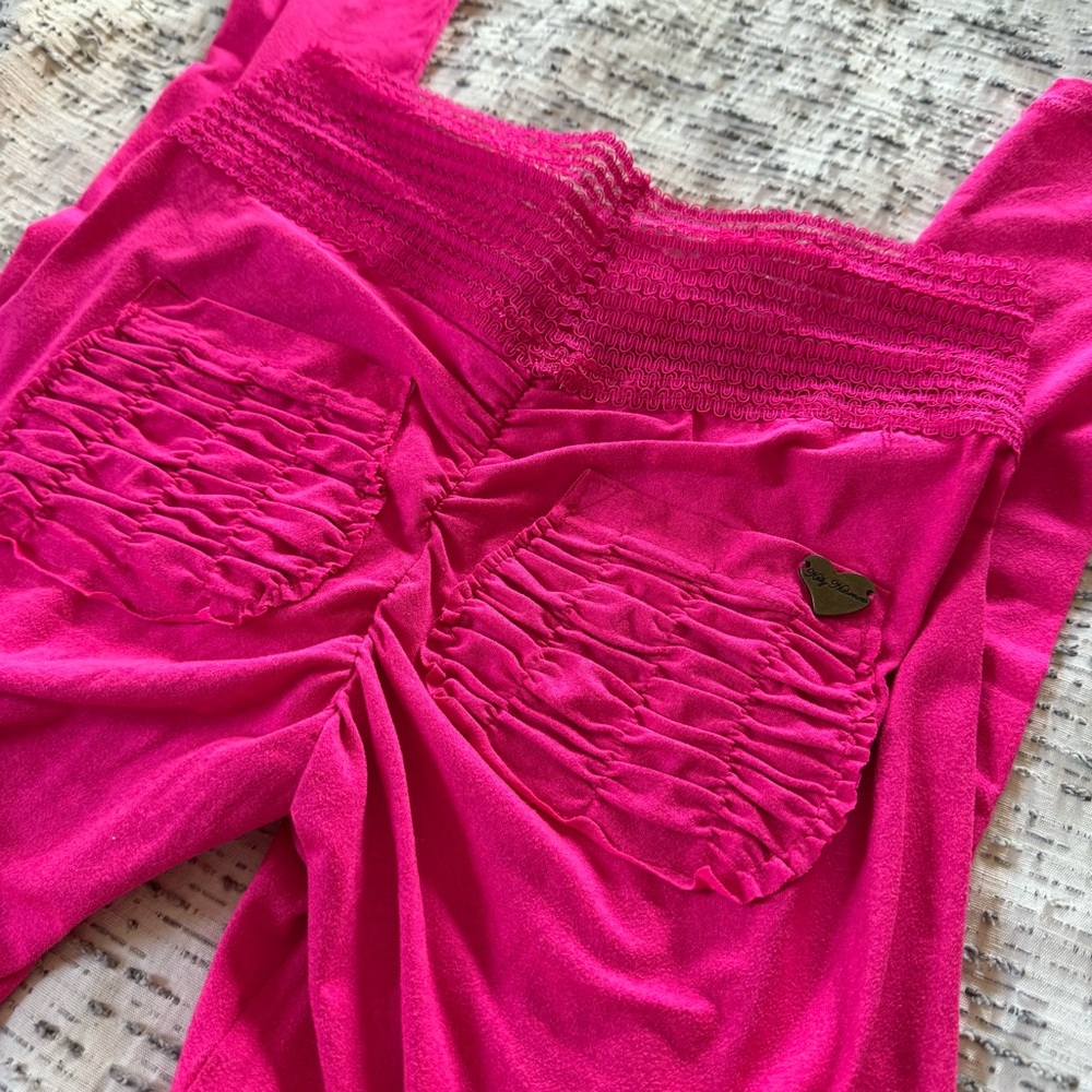 Cute Booty Lounge Guilty Love Vibrant Pink Leggings scrunch Pockets M